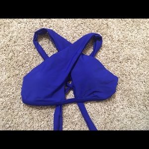 Zaful blue cross bathing suit
